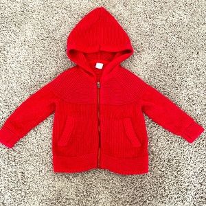 Baby Gap Red Glitter Cardigan Sweater